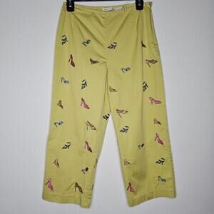 Preloved Richard Malcolm Women's Green/Shoe Print Pants Size 4